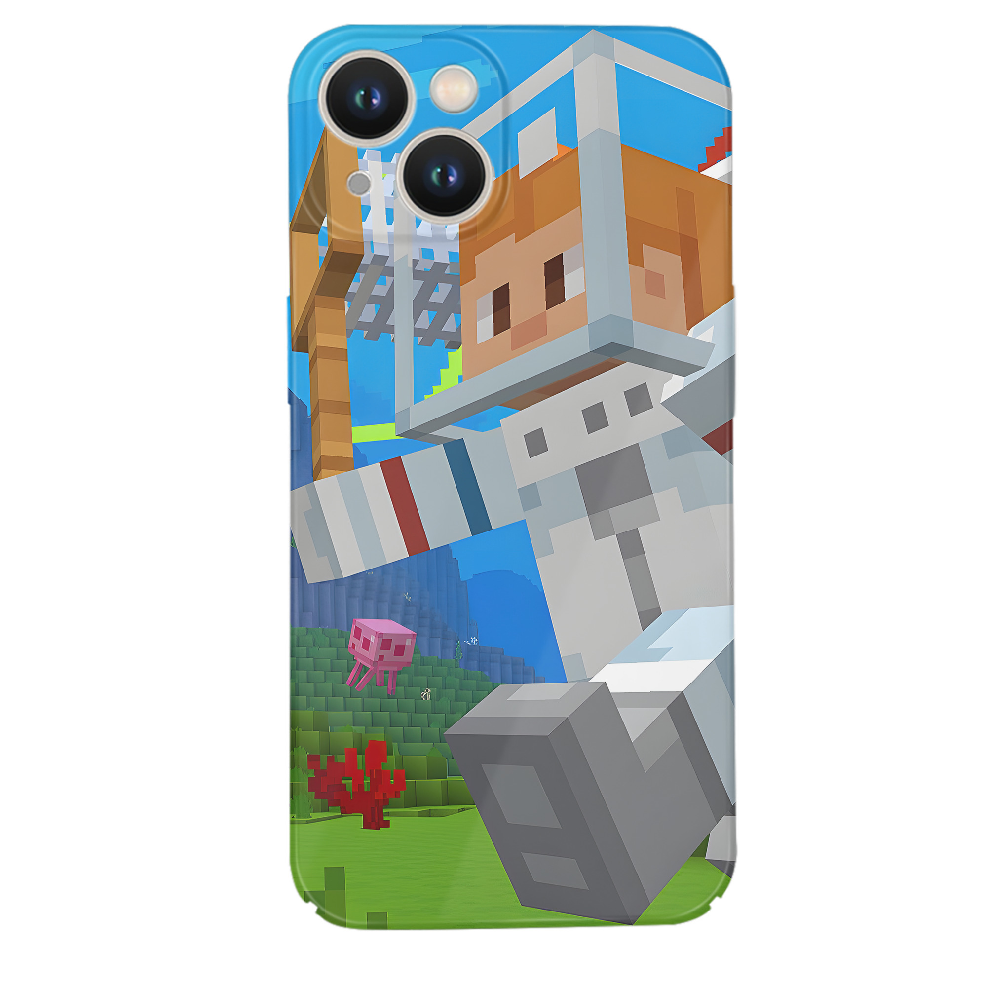 （画像用） マインクラフト ブロックの世界 Minecraft MC Block world 【iPhone 14シリーズ対応】ハードケース